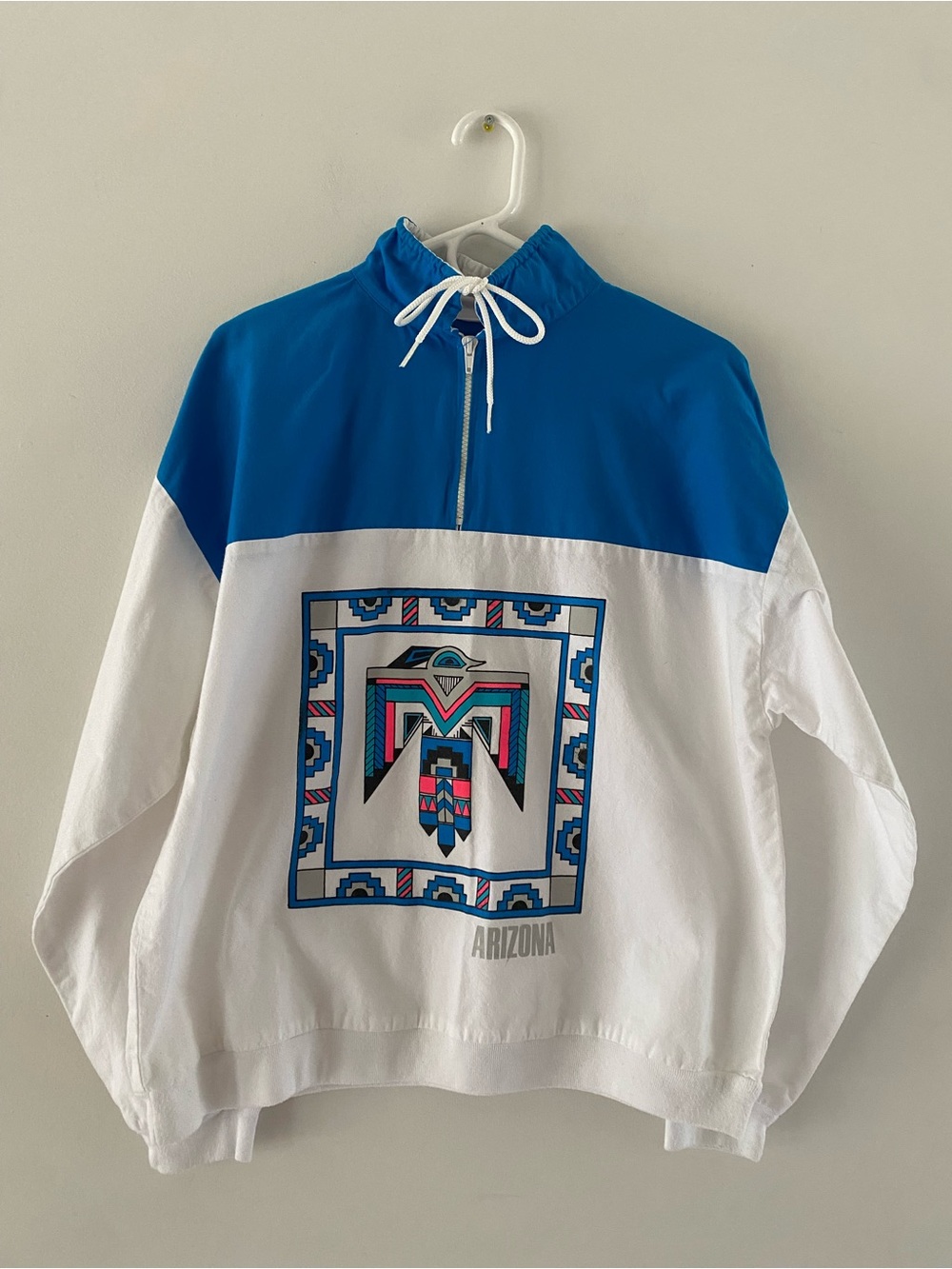Arizona Jean Company Blue & White Pullover Hoodie with Southwestern Graphic